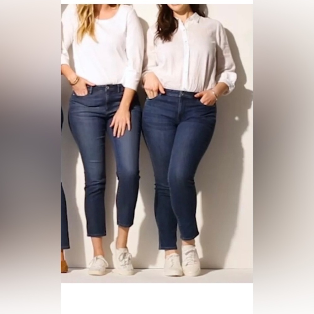 J jill Blue Jeans Denim Authentic Fit Slim Ankle womens Size 16 Med/Dark Wash